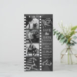 Photo Booth Bookmark couple film strip Holiday Card<br><div class="desc">The "Photo Booth Bookmark Couple Film Strip" is a charming and nostalgic keepsake, perfect for capturing special memories in a unique format. This bookmark features a vertical film strip design, reminiscent of old-school photo booths, with space for multiple photos of the couple. The strip typically includes three to four photo...</div>