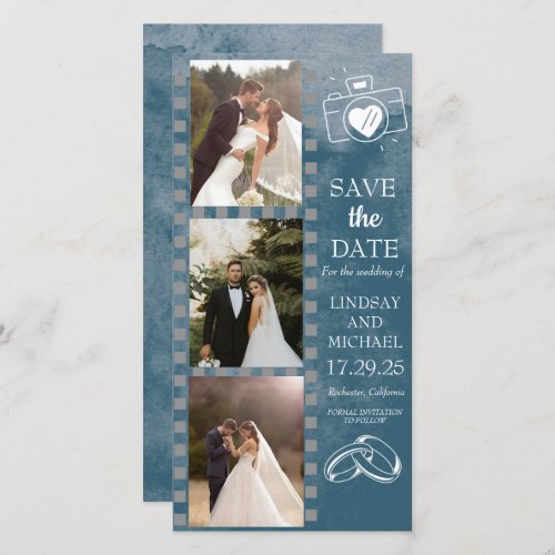 Photo Booth Bookmark couple film strip Holiday Card