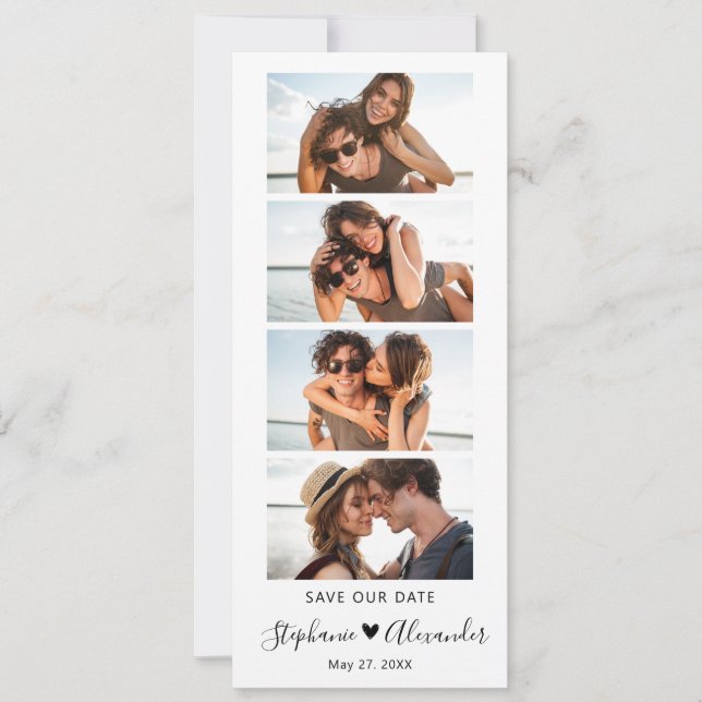 Photo Booth Bookmark Script Wedding Save the Date  (Front)