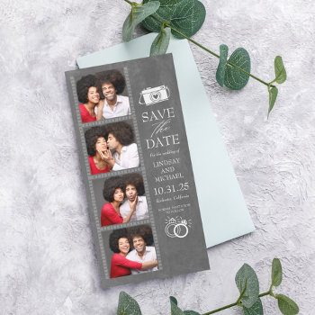 Photo Booth Bookmark Themed Cute Save The Date by lovelywow at Zazzle