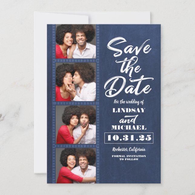 Photo Booth Bookmark Themed Fun Save the Date (Front)