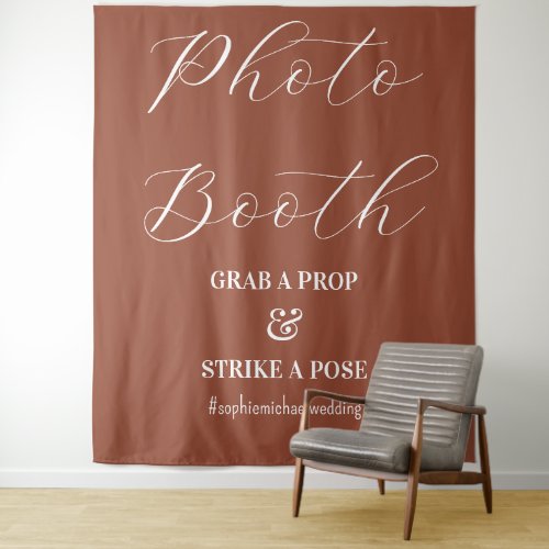 Photo Booth Brown Terracotta Wedding  Tapestry