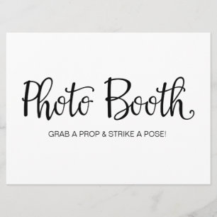"Photo Booth" Calligraphy Wedding Sign Invitation
