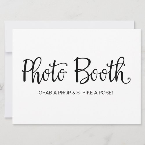 Photo Booth Calligraphy Wedding Sign Invitation