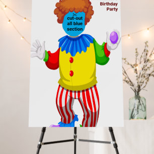 Photo Booth Cut-out Funny Backdrop Sturdy Clown  Foam Board