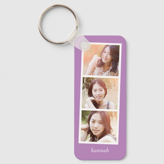 Photo Booth Editable Color Custom Photo Keychain (Front)