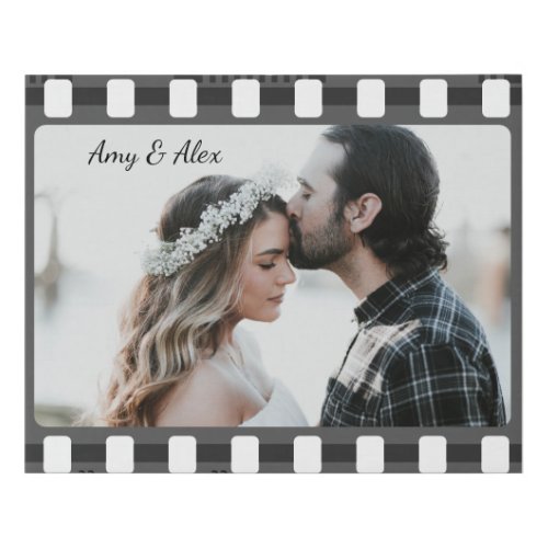 Photo booth film strip personalized photo template faux canvas print