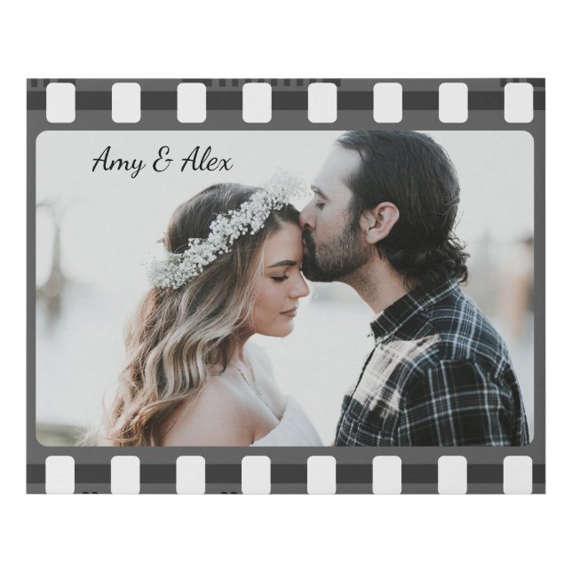 Photo booth film strip personalized photo template faux canvas print (Front)