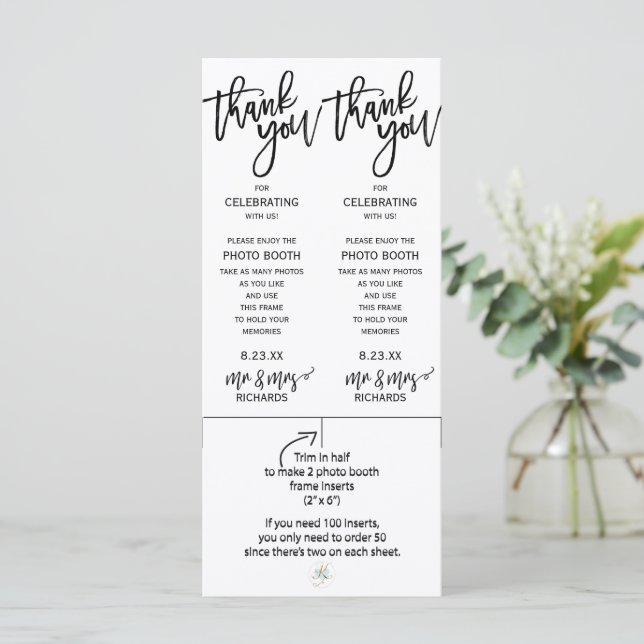 Photo Booth Frame Inserts | Brush Script (Black) (Standing Front)