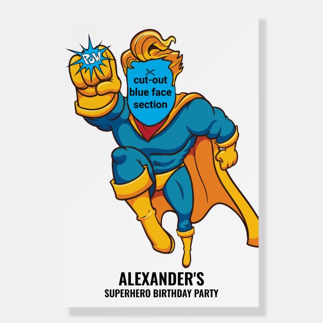 Photo Booth Fun Cut-out Backdrop Superhero Sturdy  Foam Board (Front)