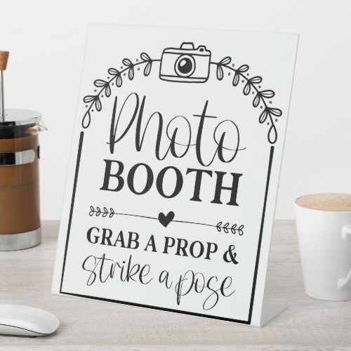 Photo Booth Grab A Prop  Strike A Pose Pedestal Sign