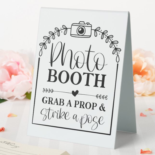 Photo Booth Grab A Prop & Strike A Pose Table Tent (In SItu (Wedding))