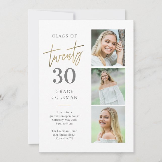 Photo Booth Graduation Announcement Invitation (Front)