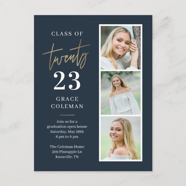 Photo Booth Graduation Party Invitation Postcard (Front)