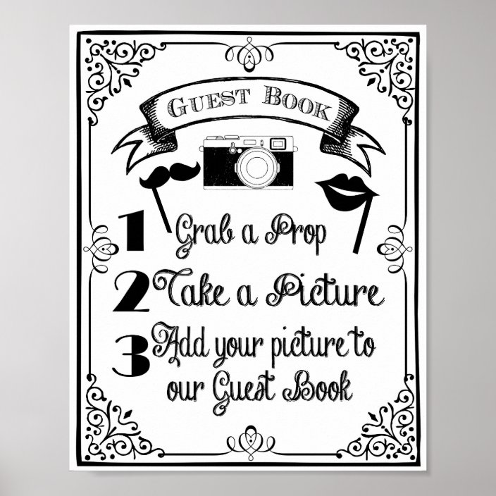 PHOTO BOOTH guest book wedding or party sign