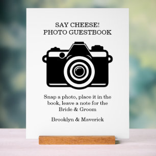 Photo Booth Guestbook Wedding Acrylic Sign