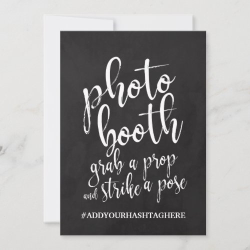 Photo Booth Hashtag Affordable Chalboard Sign Invitation
