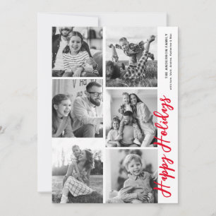 Photo Booth Holiday Card - Candy Cane Red