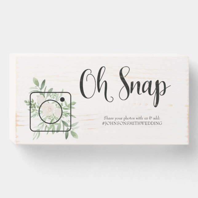 Photo Booth OH Snap Wedding Sign (Front Horizontal)