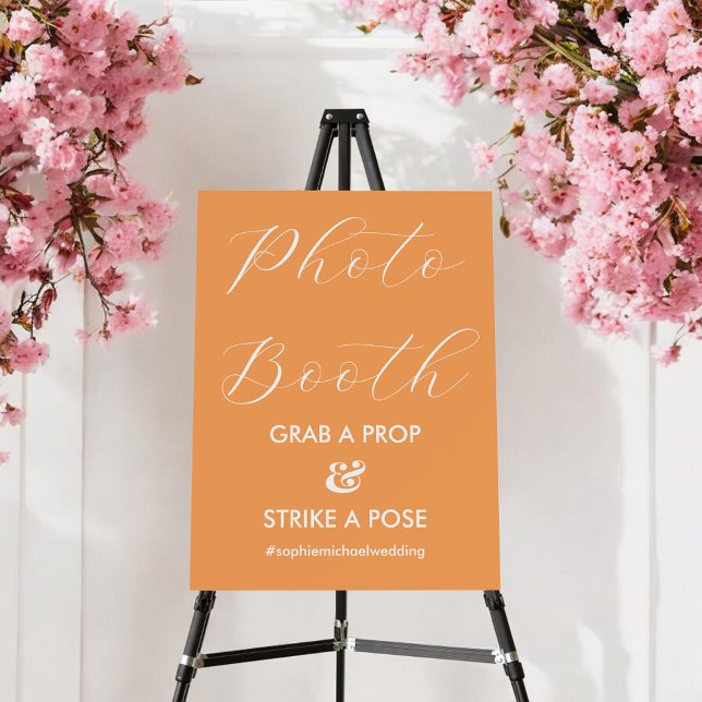 Photo Booth Orange White Wedding Foam Board (Creator Uploaded)