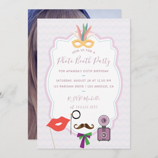 Photo Booth Party Invitation (Front/Back)