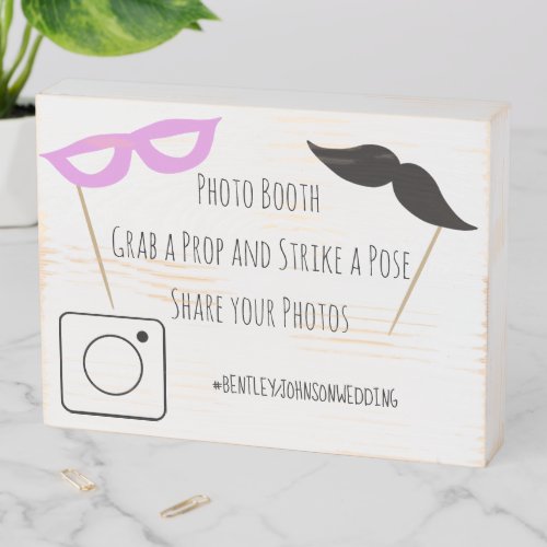 Photo Booth  Personalized  Wooden Box Sign