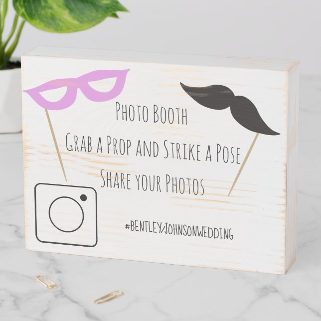 Photo Booth  Personalized  Wooden Box Sign (In Situ Horizontal)