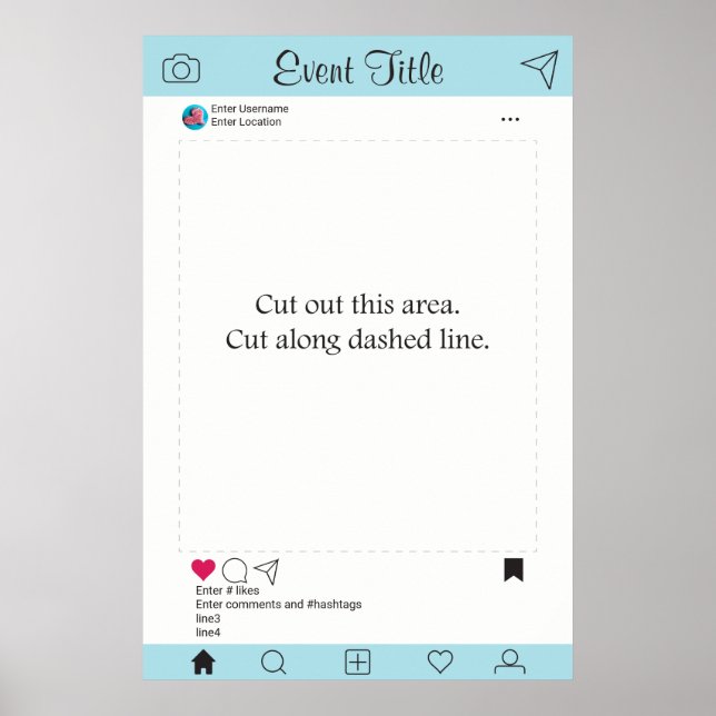 Photo Booth Prop Frame Poster Social Media Design (Front)