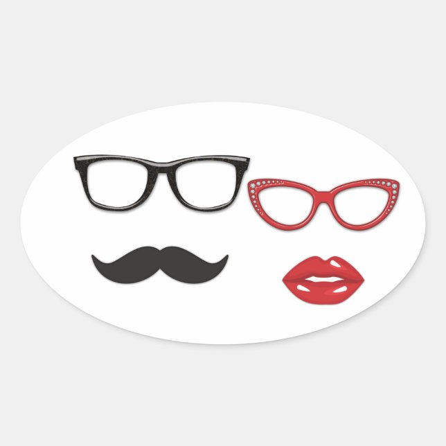 Photo Booth Props Mustache Stickers (Front)