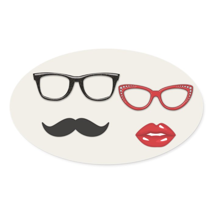 Photo Booth Props Mustache Stickers