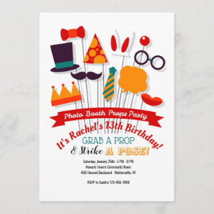 Photo Booth Props Party Invitations