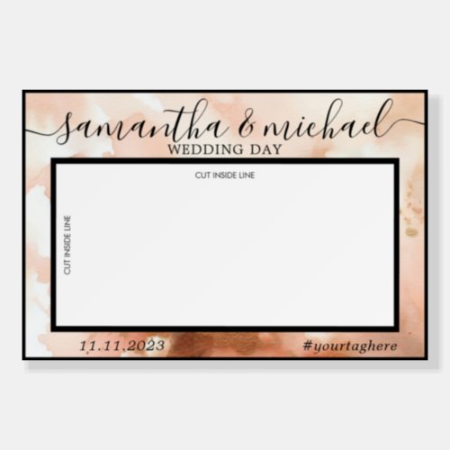 Photo Booth Rose Gold Watercolor Pink Wedding Foam Board