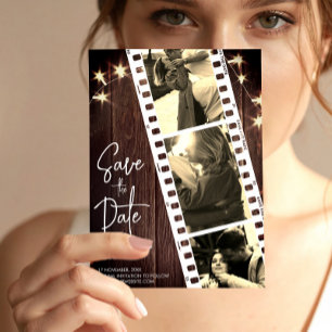 Photo Booth Save the Date Film Strip Wedding Card