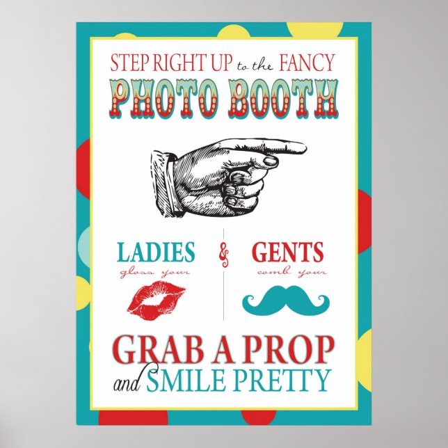 Photo Booth Sign Carnival Circus Birthday R (Front)