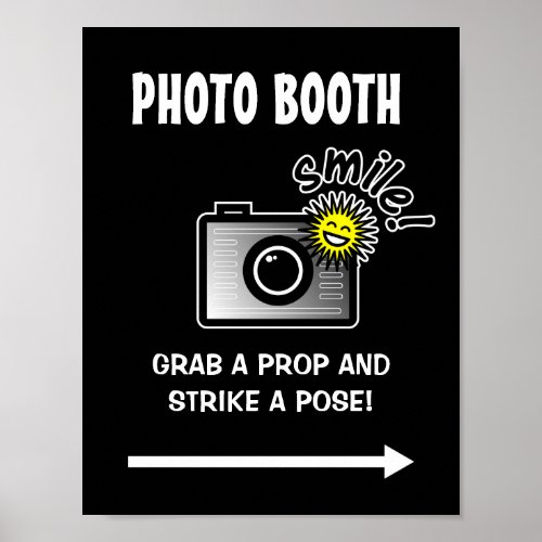 Photo booth sign poster for wedding or Birthday