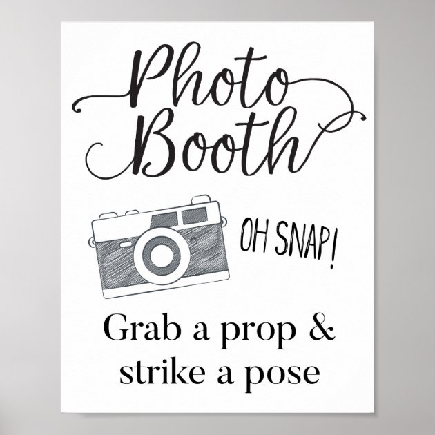 PERSONALISED PHOTO BOOTH "GRAB A PROP" CHALKBOARD STYLE WEDDING PARTY SIGN/PRINT 