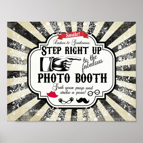 photo booth step right up wedding poster