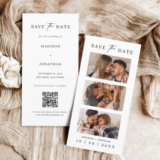 Photo Booth Strip Bookmark Wedding Save The Date
