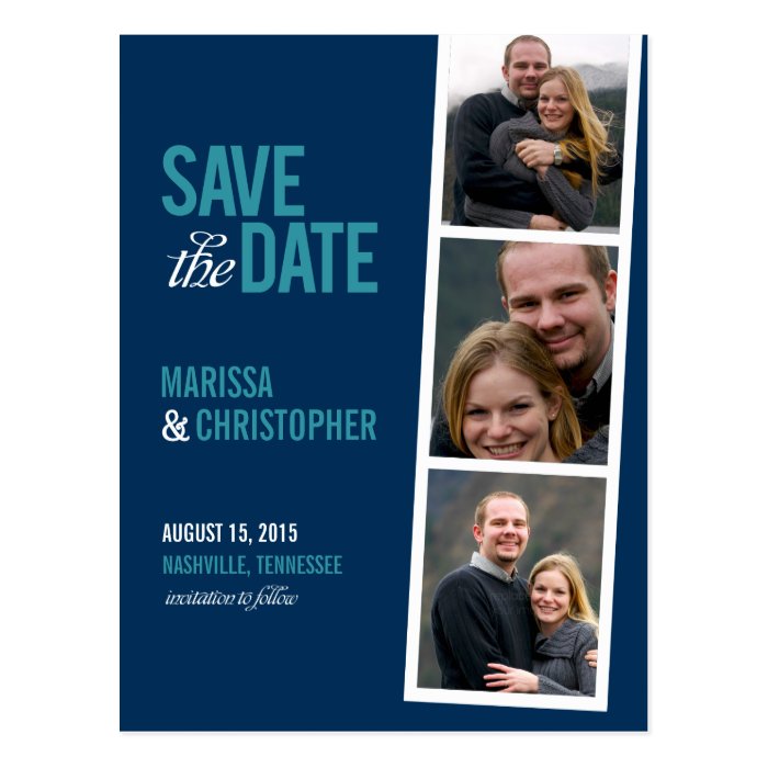 Photo Booth Style Save The Date Card Post Cards