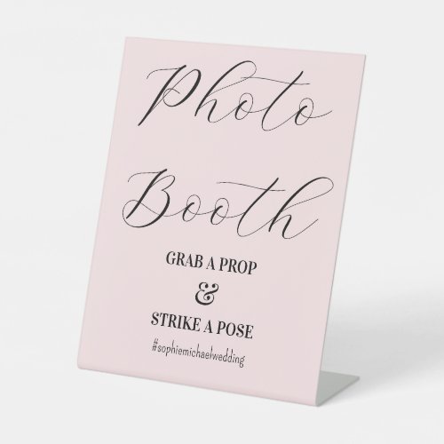 Photo Booth Wedding Blush Pink  Pedestal Sign