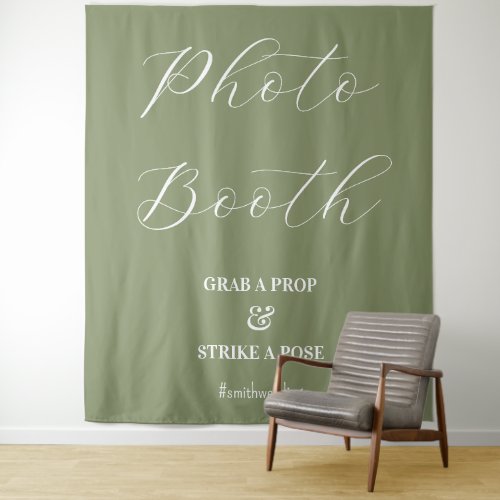 Photo Booth Wedding Sage Green  Tapestry