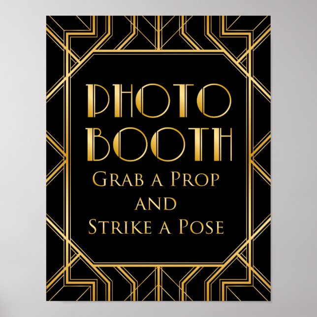 Photo Booth Wedding Sign | Gatsby Art Deco (Front)