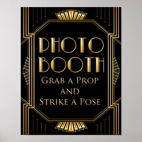 Photo Booth Wedding Sign  Gatsby Art Deco