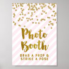 Photo Booth Wedding Sign Pink Gold Stripes