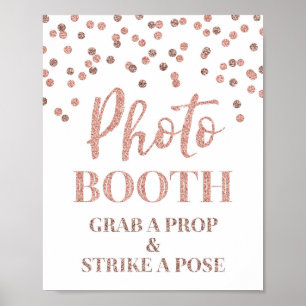 Photo Booth Wedding Sign Rose Gold Confetti