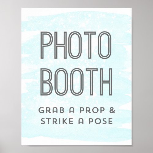 Photo Booth Wedding Sign Sky Blue Watercolor