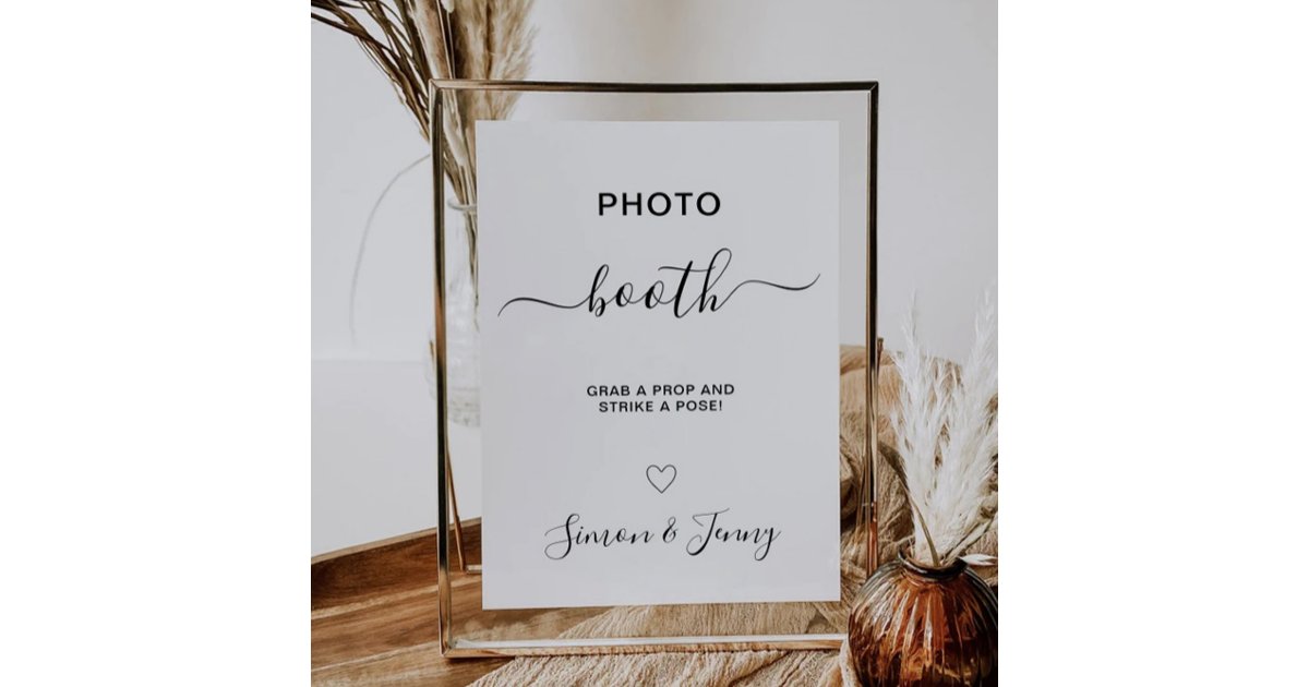 Photo Booth Wedding Sign Template | Zazzle
