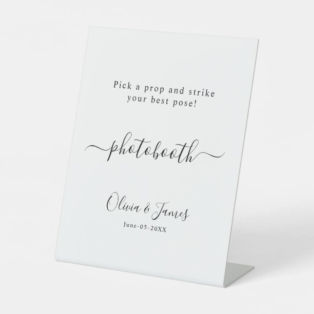 Photo Booth Wedding Sign Template, (Front)