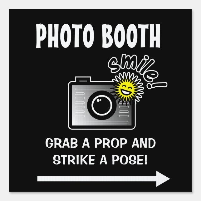 Photo booth yard sign for wedding or Birthday (Front)