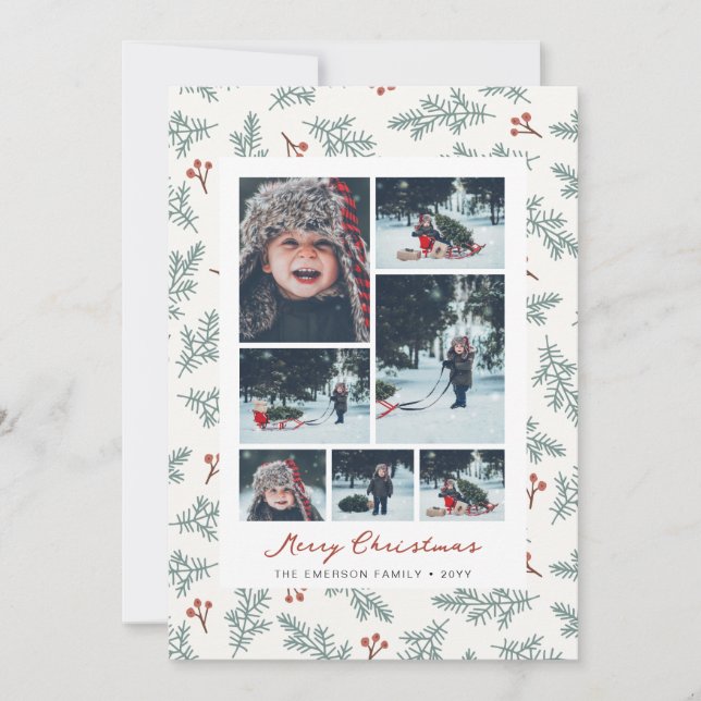 Photo Botanical Christmas Card (Front)